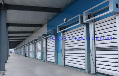 อลูมิเนียมเหล็กเหล็ก JTM-D03 รวดเร็วและชัตเตอร์ Spiral Warehouse Wind Shield ประตูอัตโนมัติ