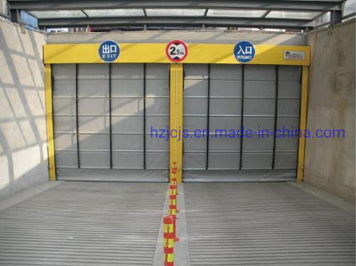 อลูมิเนียมเหล็กเหล็ก JTM-D03 รวดเร็วและชัตเตอร์ Spiral Warehouse Wind Shield ประตูอัตโนมัติ